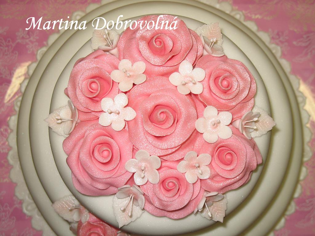 Svatební dort 5 růže